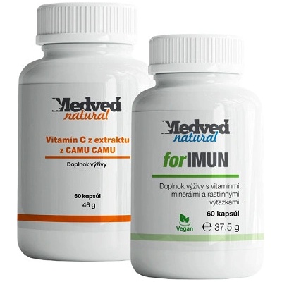 Medveď Natural forIMUN 60 kapsúl a Vitamín C z extraktu z CAMU CAMU 60 kapsúl
