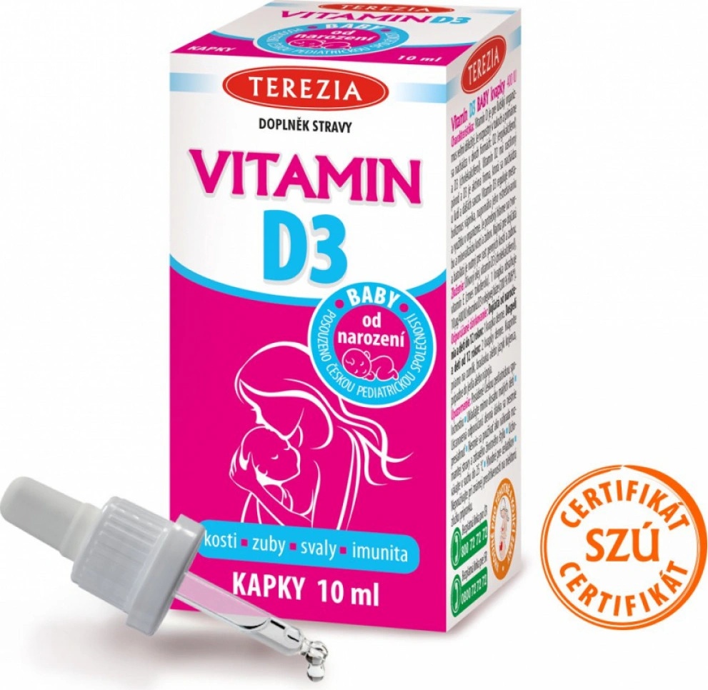 Tohle je absolutní vítěz srovnávacího testu - produkt Terezia Vitamin D3 baby od narození 400 IU 10 ml