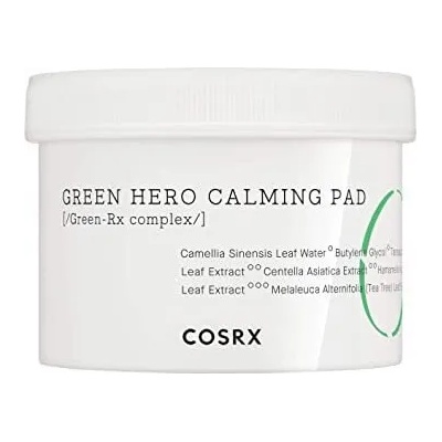 COSRX One Step Green Hero Calming Pad, тоник-тампони за чувствителна кожа със зелен чай (8809598450479)