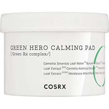 COSRX One Step Green Hero Calming Pad, тоник-тампони за чувствителна кожа със зелен чай (8809598450479)