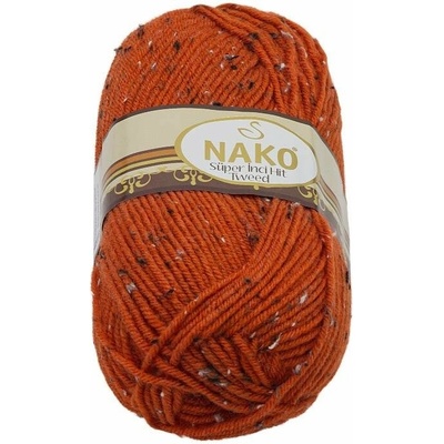 Příze Tweed 100g 4081 červená s nopky