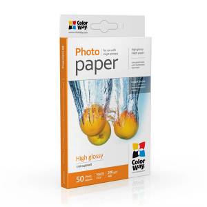 ColorWay Фотохартия, високо гланцова, 200 g/m2, 10x15, 50 листа PG2000504R (PG2000504R)