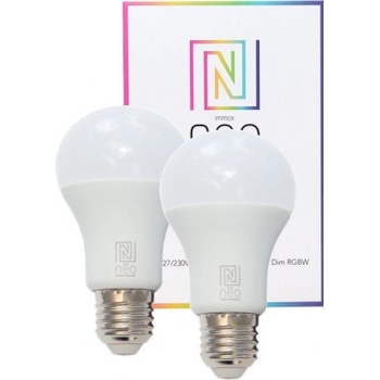 Immax LED žiarovka Neo E27 8,5W RGB 2ks LED žiarovka , E27, 230V, A60, 8,5W, teplá biela + RGB, stmívatelná, 806lm, Zigbee Dim, 2ks 07004B