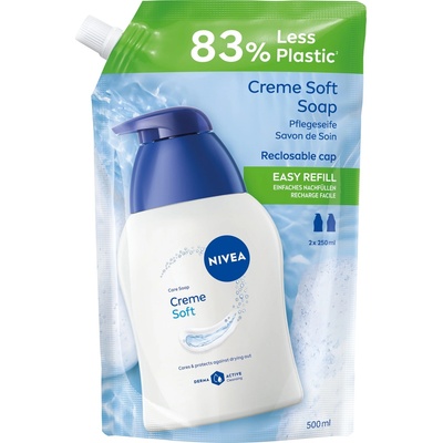 Nivea Creme Soft tekuté mydlo náhradná náplň 500 ml