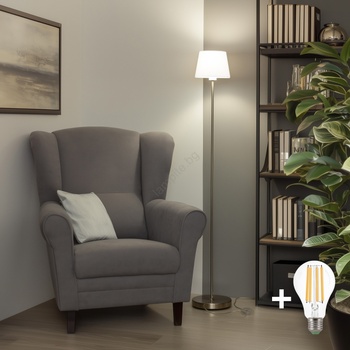 Brilagi - LED подова лампа CERIA 1xE27/40W/230V Ø 20, 5 см бяла/матов хром (BG2896)