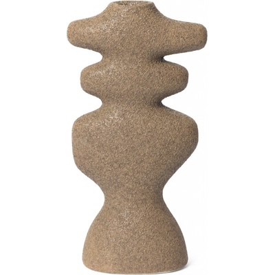 Svícen na kónickou svíčku YARA 19,5 cm, písková, kamenina, ferm LIVING