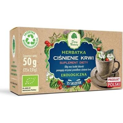 Dary Natury Билков чай за поддържане на кръвното налягане, БИО, 25 пакетчета х 2 g | Dary Natury (618276 DN)