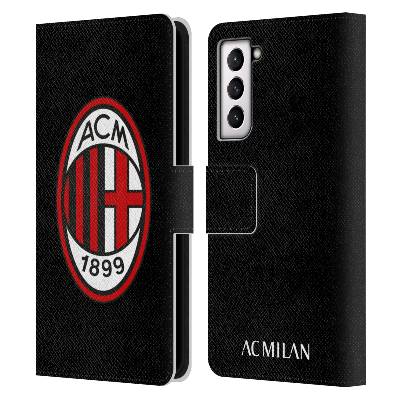 Pouzdro HEAD CASE na mobil Samsung Galaxy S21 / S21 5G AC Milan - černá (Flipové pouzdro, obal pro mobil Samsung Galaxy S21 / S21 5G fotbalový klub AC Milán - černý)