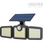 Lightex Соларен LED прожектор черен AVARO със сензор 5W 4000K 420lm IP44 Lightex (638AL0003259)