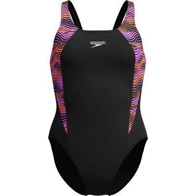 Speedo Бански костюм Speedo Women's HB Splice One Piece Swimsuit - Black/Pink