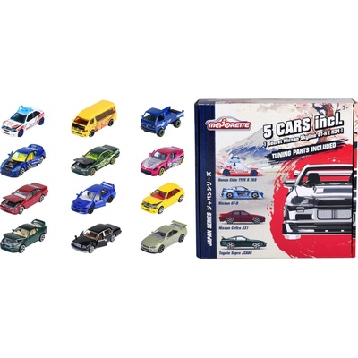 Majorette Autíčka Japan Series Bonus Pack kovová s odpružením a sběratelským boxem 7,5 cm délka 5 druhů