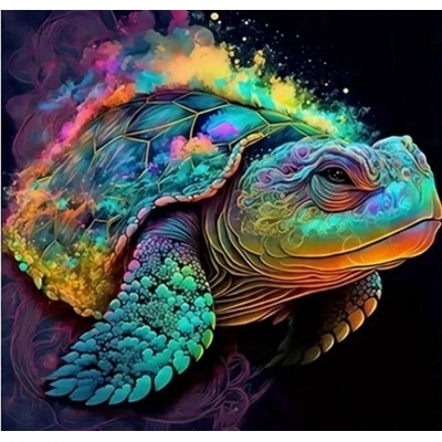 Norimpex - Puzzle Diamant painting: Abstract colorful turtle 30x40cm - 1 - 39 piese