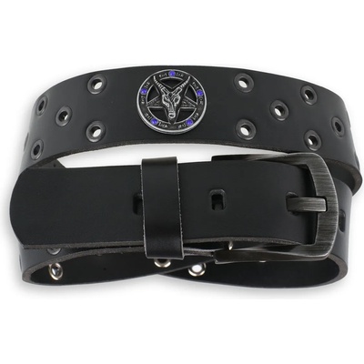 Leather & steel fashion Колан Бафомет - Черен кристал - син - lsf2 35