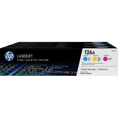 HP Комплект 3 касети за hp color laserjet cp 1025/1025nw - triple pack - c/m/y - ce311a/ce312a/ce313a - /126a/ - p№ cf341am (cf341am)