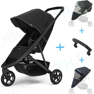 Thule Set 4v1 Spring 2 Black on Black 2025 + madlo + pláštěnka + ochranná síť Thule