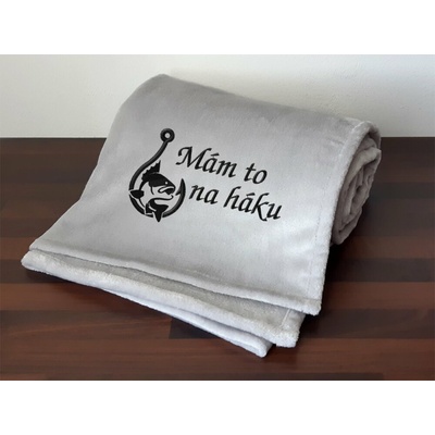 Povlečení Plus Deka pro rybáře Mám to na háku šedá 150x200