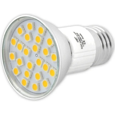 LTC 24 LED žiarovka SMD5050, E27 230V, teplé biele svetlo.