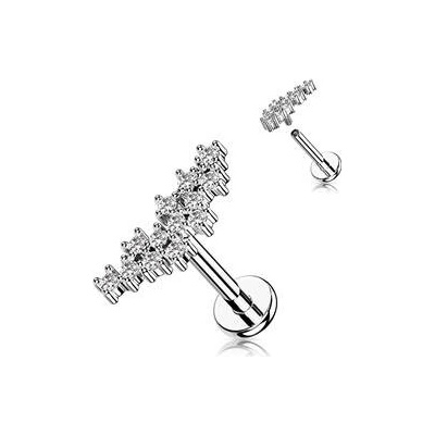 Šperky4U piercing do brady se zirkony LB1111ST-1206
