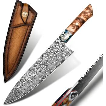 HARAHU Дамаски кухненски нож harahu ry-26707 - Кафяв kp26707 (ry-26707)