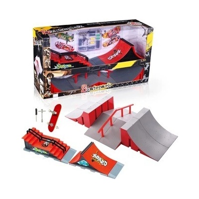 Skatepark Set XL Street Moduly s Rail Schodištěm a 2 Fingerboardy