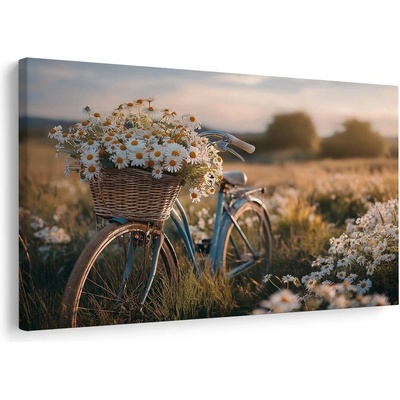 Obraz kolo s květinami na louce - 60x40