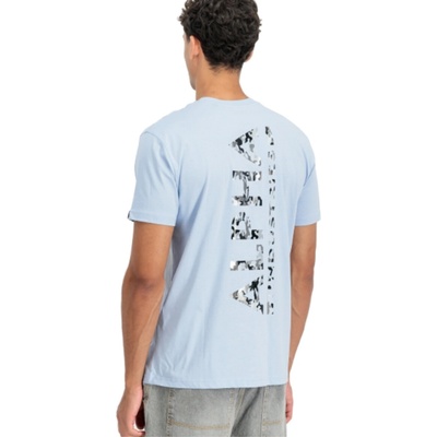Alpha Industries pánske Backprint Mirror Camo T artic blue