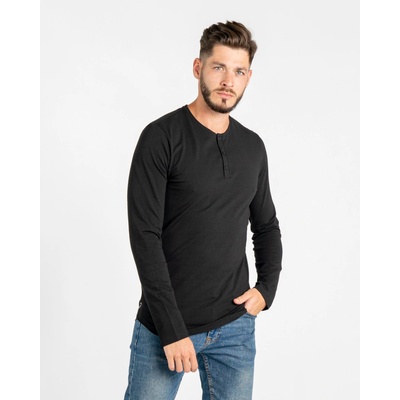 TallGuys pánský prodloužený dlouhý rukáv knoflíček Deep black