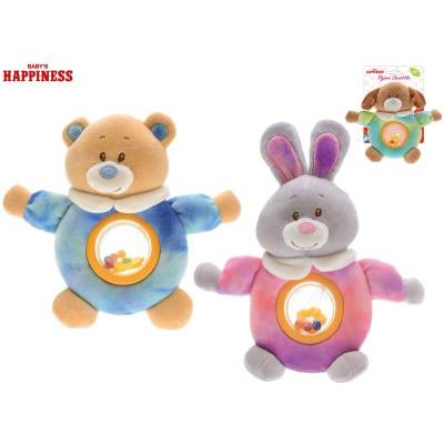 Baby Happiness zířátko plyšové 17 cm s chrastítkem Zajíček