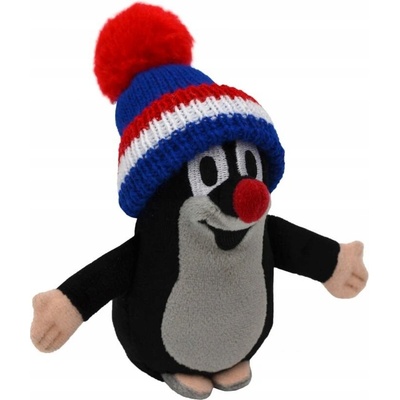 Krteček Mini v čepičce s červenou bambulí / 49728BOX 12 cm 15 cm
