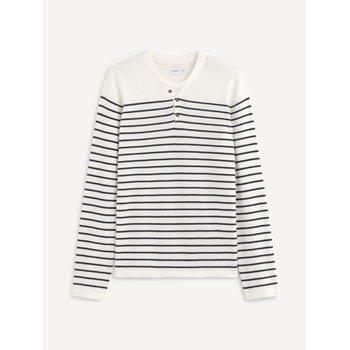 Celio Син и бял мъжки раиран пуловер Celio Celio | Byal | МЪЖЕ | S