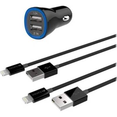 Kanex 2X USB Car Charger - зарядно за кола с 2 USB изхода и 2 Lightning кабела за Apple устройства с Lightning конектор