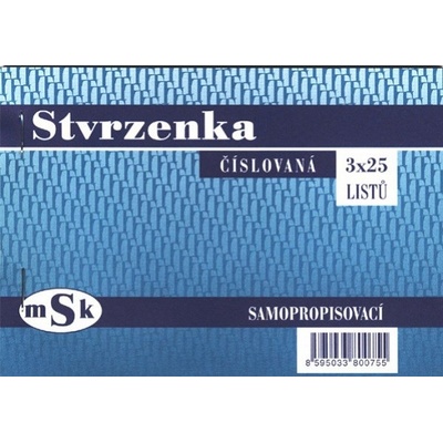 MSK 75 Stvrzenka A6 číslovaná – Zboží Dáma