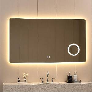 Inter Ceramic Правоъгълно led огледало с нагревател против изпотяване и увеличително огледалце, 90/160 см (icl 1834)
