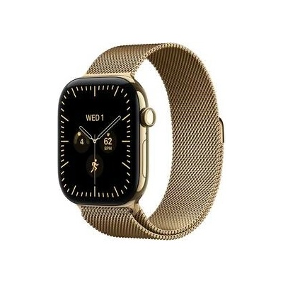 Apple Watch Series 12 GPS + Cellular 46 mm žiarivo zlatý titán, žiarivo zlatý milánsky ťah - M/L MJGV4RK/A
