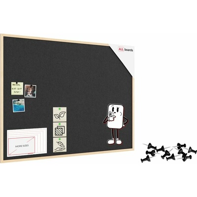Allboards TFGREY129G Textilní tabule 120 × 90 cm