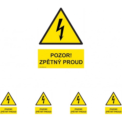 Walteco Pozor zpětný proud 210x297mm, formát A4, plastová tabulka Množství: 5 ks , 20027BP1