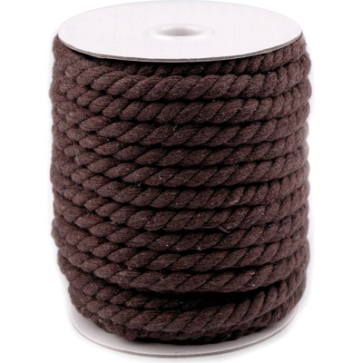 Bavlněná šňůra kroucená Ø8 mm macrame Varianta: 12 hnědá, Balení: 20 m