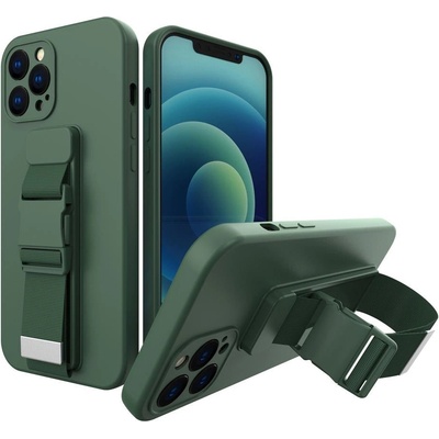 HQWear Кейс от TPU материал с каишка Rope case за Xiaomi Redmi Note 10 5G/Poco M3 Pro, Тъмнозелен (9145576219447)
