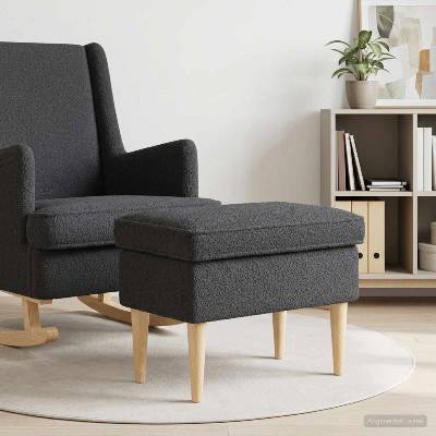 vidaXL Пуф за крака Тъмносиво 55 x 35 x 41 см Букле (42030005)