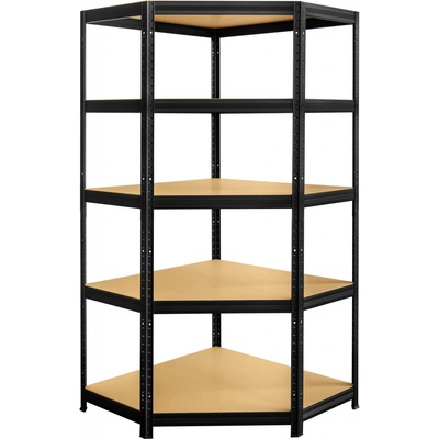 Kovona Futur Regál rohový 1800 x 900 x 450 mm 5 políc čierny