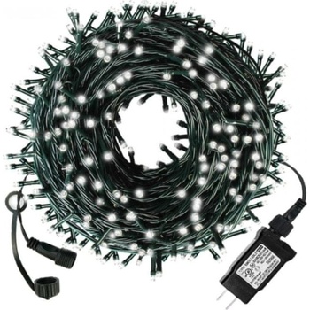 commshop Vonkajšie vianočné led osvetlenie studená biela 50m 500 led diód