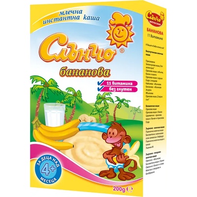 Слънчо Бананово млечна каша Слънчо, 200 g (3800005000206)