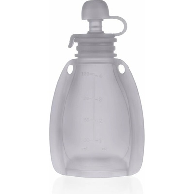 Zopa Silicone Refillable Baby Food Pouch kapsička na jedlo Transparent Grey 120 ml