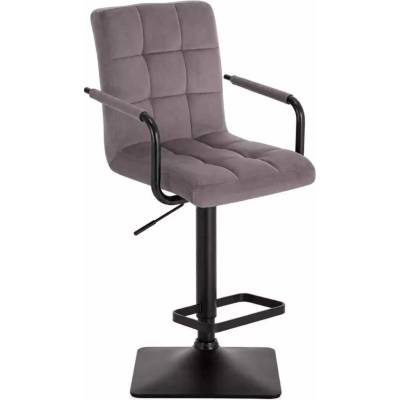 LuxuryForm Design Verona Black Velur na čiernej hranatej podstave tmavosivá