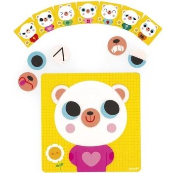 Janod Магнитна играчка Емоции и чувства Мечка с шаблони