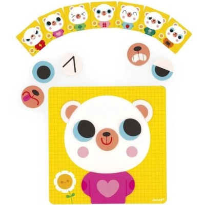 Janod Магнитна играчка Емоции и чувства Мечка с шаблони