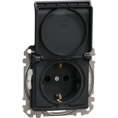 Schneider Electric КОНТАКТ С КАПАК ip44 АНТРАЦИТ schneider sedna (sdd214023) (3606481482150)