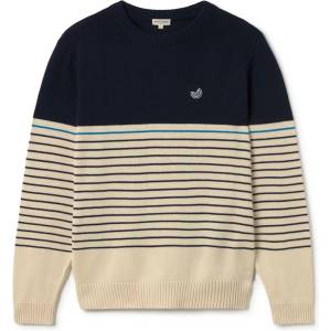 TWOTHIRDS Мъжки пуловер TWOTHIRDS Ramla Jumper - Natural & Navy Stripes (017-4267-0112)