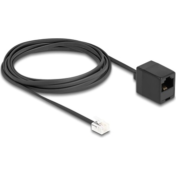 Delock Телефонен кабел RJ11 мъжки - RJ45 женски, черен, 3 m