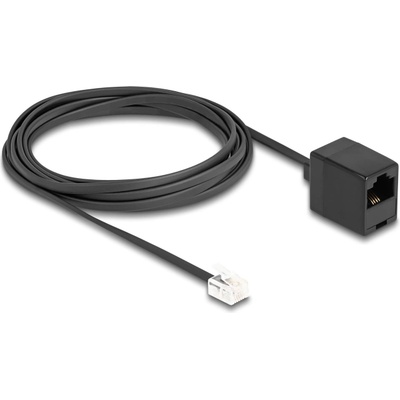 Delock Телефонен кабел RJ11 мъжки - RJ45 женски, черен, 3 m